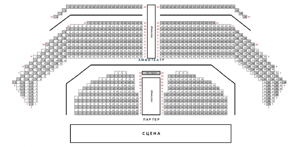 Схема зала муз театр ростов на дону