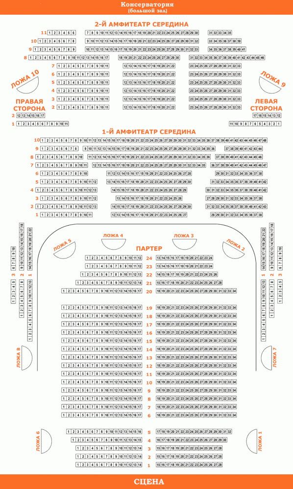 Схема концертного зала чайковского с местами