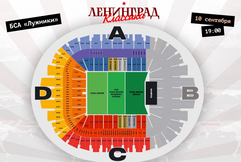 Схема лужников по секторам